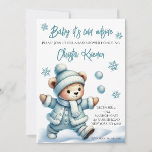 Invitación a Baby Shower para el invierno "Baby It