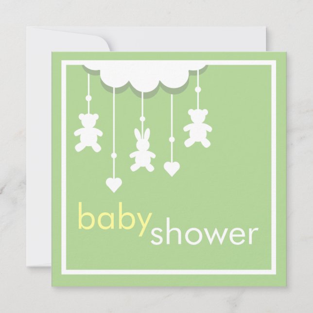 Invitación a Baby Shower para el móvil dulce bebé  (Anverso)