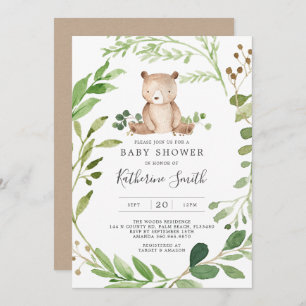 Invitación a Baby Shower para el oso bebé