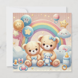 Invitación a Baby Shower para el oso bebé