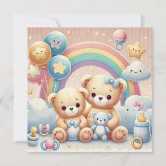Invitación a Baby Shower para el oso bebé