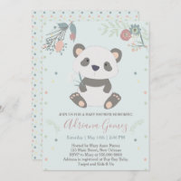 Invitación a Baby Shower para el oso panda limpio