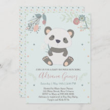 Invitación a Baby Shower para el oso panda limpio