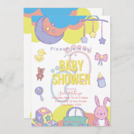 Invitación a Baby Shower para el Pastel Neutral de