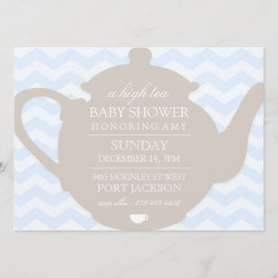 Invitación a Baby Shower para el té de alta calida