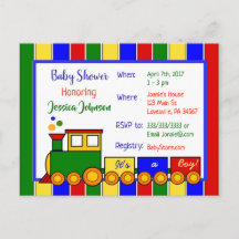 Invitación a Baby Shower para el tren Choo Choo