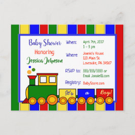 Invitación a Baby Shower para el tren Choo Choo
