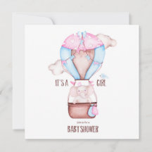 Invitación a Baby Shower para elefantes