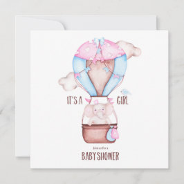 Invitación a Baby Shower para elefantes