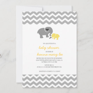 Invitación a Baby Shower para elefantes