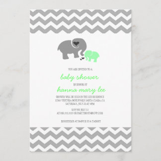 Invitación a Baby Shower para elefantes
