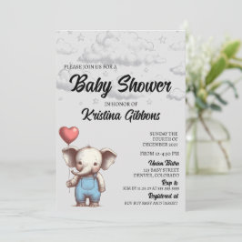 Invitación a Baby Shower para elefantes