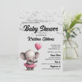 Invitación a Baby Shower para elefantes