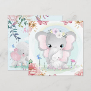 Invitación a Baby Shower para elefantes