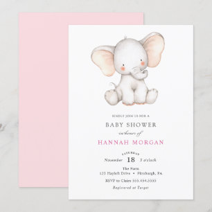 Invitación a Baby Shower para elefantes