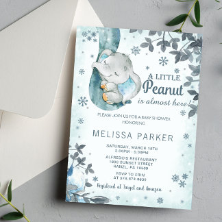 Invitación a Baby Shower para elefantes