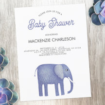 Invitación a Baby Shower para elefantes