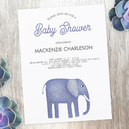 Invitación a Baby Shower para elefantes