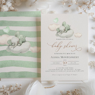 Invitación a Baby Shower para elefantes