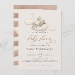 Invitación a Baby Shower para elefantes