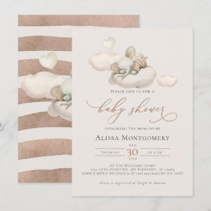 Invitación a Baby Shower para elefantes