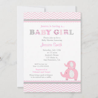 Invitación a Baby Shower para elefantes