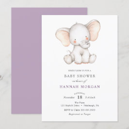 Invitación a Baby Shower para elefantes