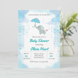 Invitación a Baby Shower para elefantes, Boy Baby 