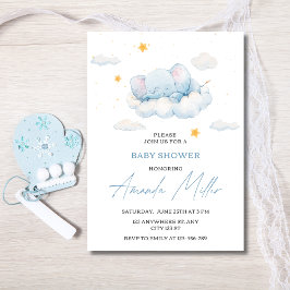 Invitación a Baby Shower para elefantes, Boy Baby 
