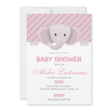 Invitación a Baby Shower para elefantes cutáneos