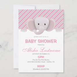 Invitación a Baby Shower para elefantes cutáneos