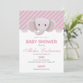 Invitación a Baby Shower para elefantes cutáneos