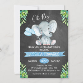 Invitación a Baby Shower para elefantes de cartón 