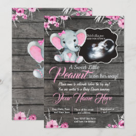 Invitación a Baby Shower para elefantes de ultraso