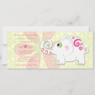 Invitación a Baby Shower para Elefantes Fancy
