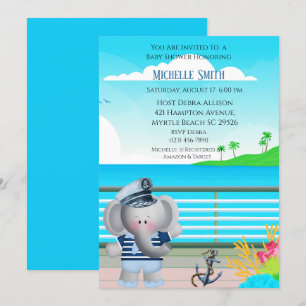 Invitación a Baby Shower para elefantes marinos