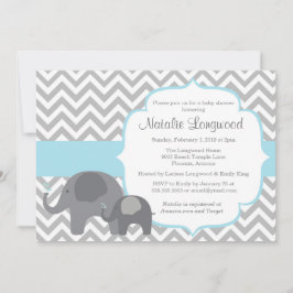 Invitación a Baby Shower para elefantes, muchacho 