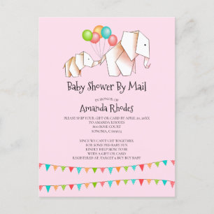 Invitación a Baby Shower para elefantes por correo