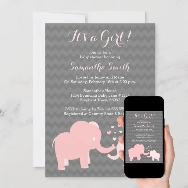 Elefante bebé ducha invitación, personalizado bebé niño elefante rústico  bebé ducha invitan Boho acuarela elefante invitación digital o impreso