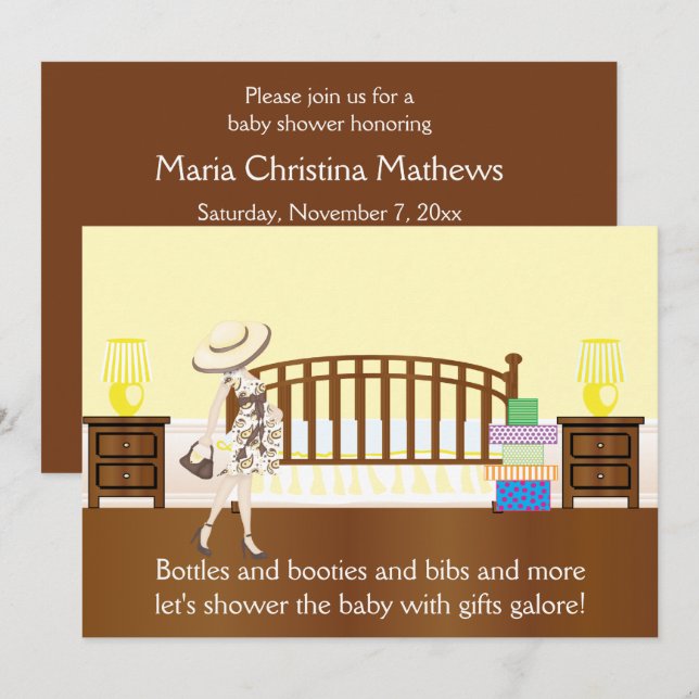 Invitación a Baby Shower para enfermeras (YCA) (Anverso / Reverso)