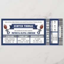 Invitación a Baby Shower para entradas deportivas,