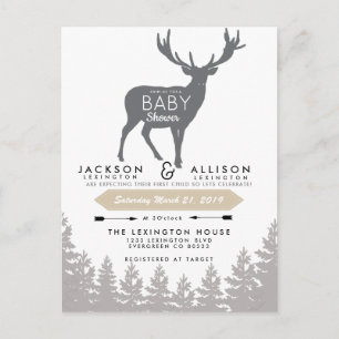 Invitación a Baby Shower para escapar de Woodland