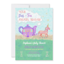 Invitación a Baby Shower para Fiesta de té de unic