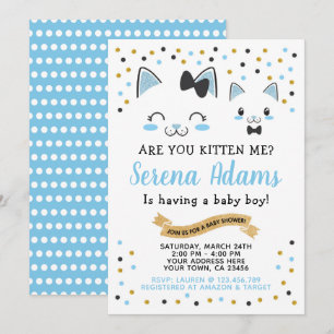 Invitación a Baby Shower para gatos gatos gatitos