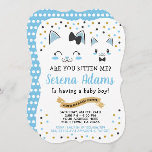 Invitación a Baby Shower para gatos gatos gatitos