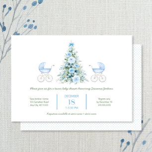 Invitación a Baby Shower para gemelos de invierno