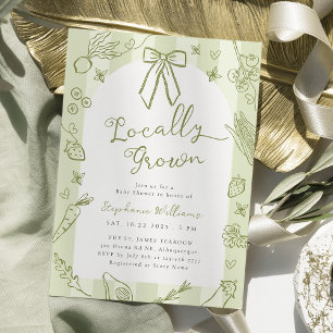 Invitación a Baby Shower para granjeros verdes de 