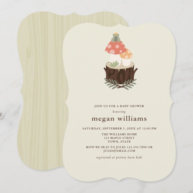 Invitación a Baby Shower para hongos cutáneos (Anverso / Reverso)