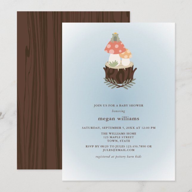 Invitación a Baby Shower para hongos cutáneos (Anverso / Reverso)
