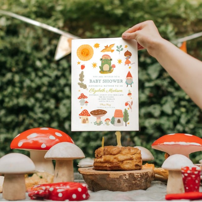 Invitación a Baby Shower para hongos de rana de Wo (Subido por el creador)